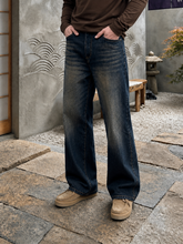 Men’s Premium Coffee-Tinted Whisker Denim Jeans – Relaxed Straight Fit