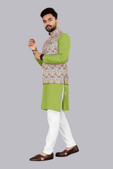 men's Fency design kurta pajama set with koti
