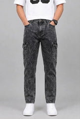 Men's Stylish 6 Pocket mom fit charcoal Denim jeans