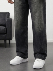 Faded Black Whisker Jeans