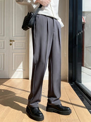 Men Semi Formal Straight Fit Korean Pants