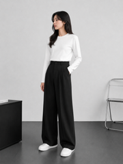 Stylish Women's Platted Black korean Pant