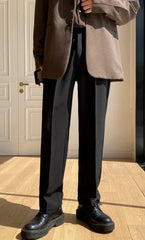 Men Semi Formal Straight Fit Korean Pants