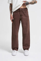 Niffar Coffee Baggy Jeans For Mens