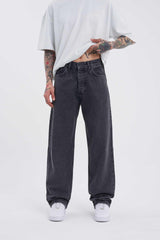 Niffar Charcoal Baggy Jeans For Mens