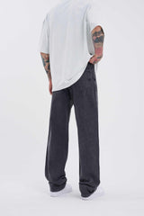 Niffar Charcoal Baggy Jeans For Mens