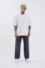 Niffar Charcoal Baggy Jeans For Mens