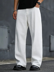 Niffar White Baggy Jeans For Mens