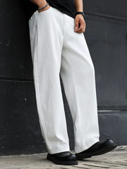 Niffar White Baggy Jeans For Mens