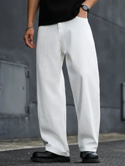 Niffar White Baggy Jeans For Mens