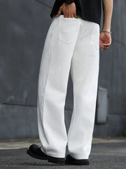 Niffar White Baggy Jeans For Mens