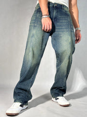 Niffa Fashion Blue Tinted Super Baggy Jeans