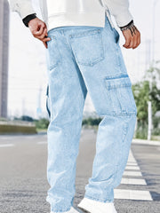 Men's Cargo Pocket Black Denim jeans
