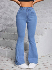 1 button boot cut jeans for women