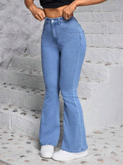 1 button boot cut jeans for women