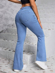 1 button boot cut jeans for women
