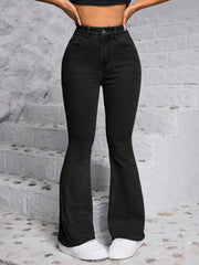1 button boot cut jeans for women