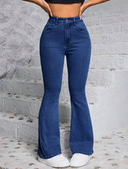 1 button boot cut jeans for women