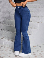 1 button boot cut jeans for women