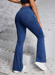1 button boot cut jeans for women