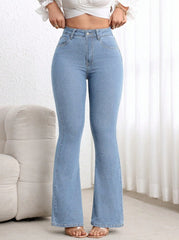 1 button boot cut jeans for women
