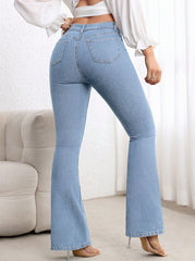 1 button boot cut jeans for women