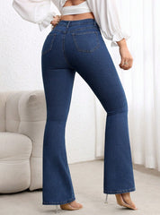1 button boot cut jeans for women