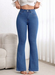 1 button boot cut jeans for women