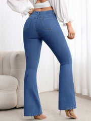 1 button boot cut jeans for women