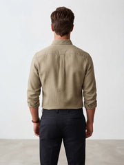 comfortable cotton biscuit linen shirt men.