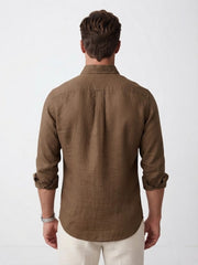 Men's brown linen shirt