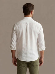 Men's white linen shirt
