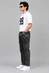 Men's Stylish 6 Pocket mom fit charcoal Denim jeans