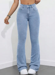 1 button boot cut jeans for women