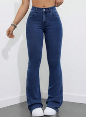 1 button boot cut jeans for women