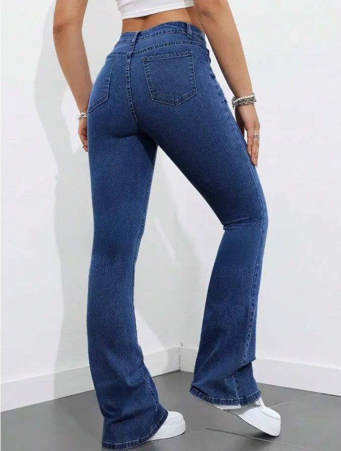 1 button boot cut jeans for women