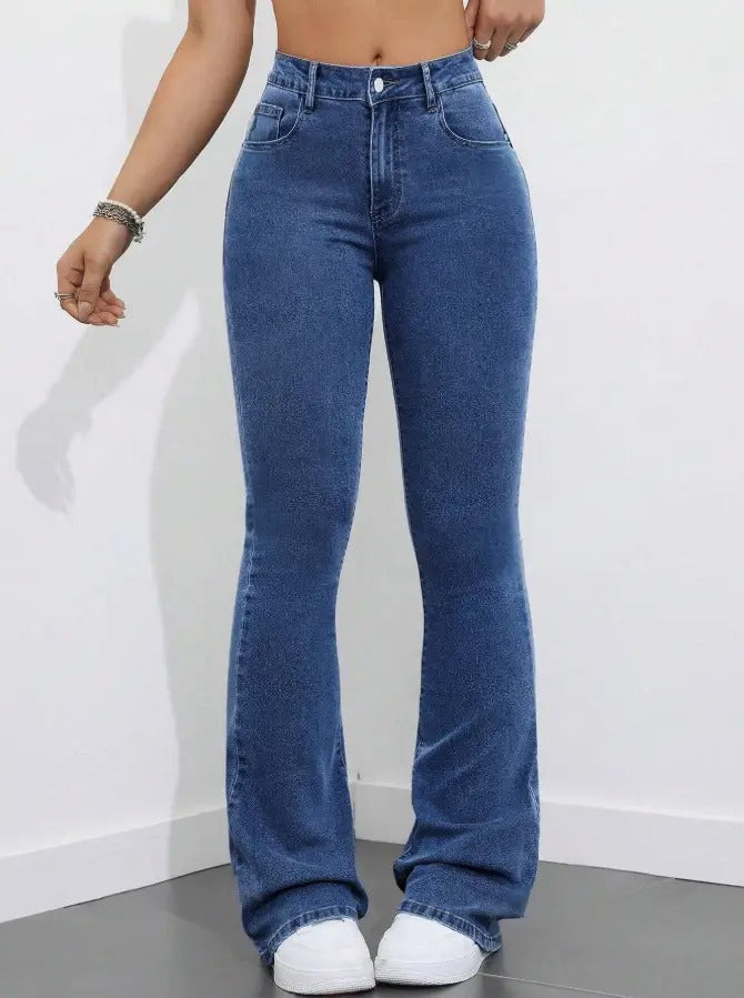 1 button boot cut jeans for women