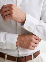 Men's white linen shirt