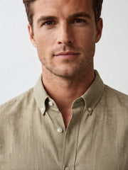 comfortable cotton biscuit linen shirt men.