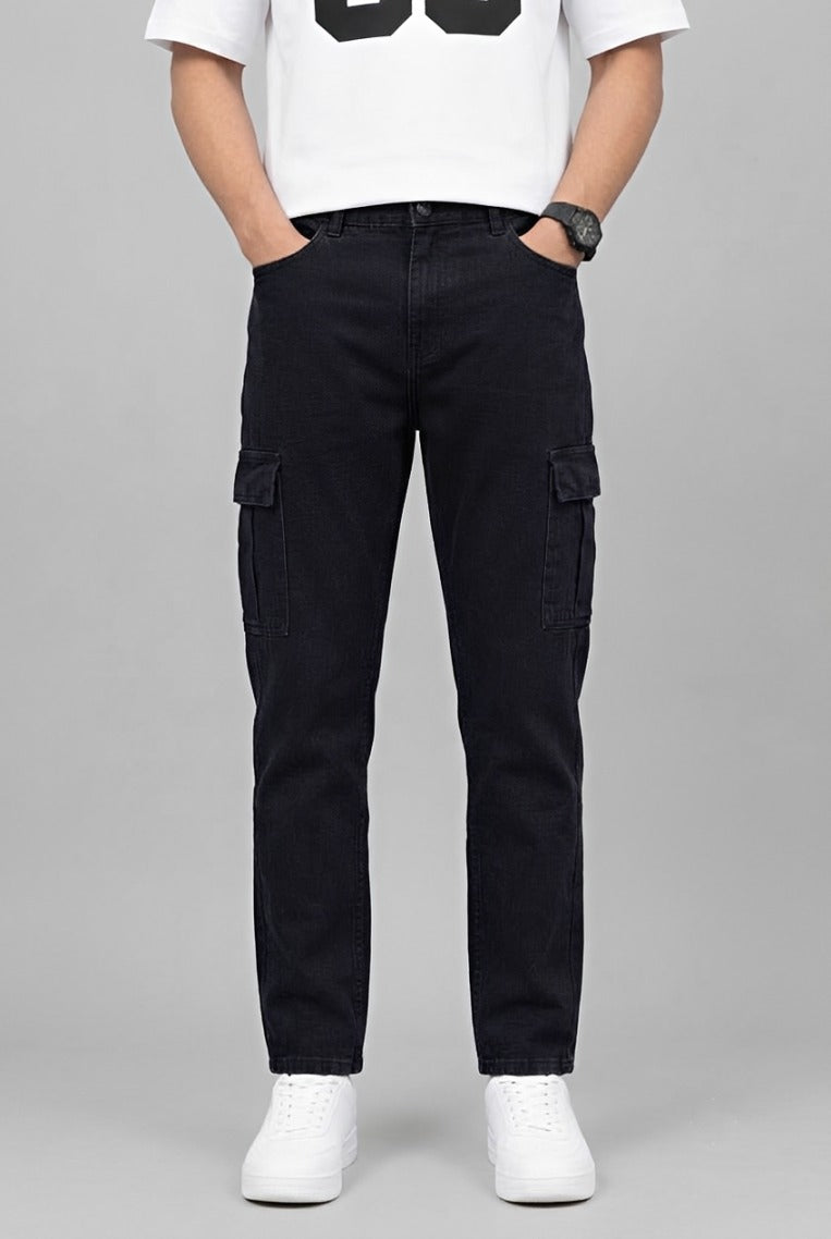 Men's 6 Pocket Mom Fit Black Denim jeans
