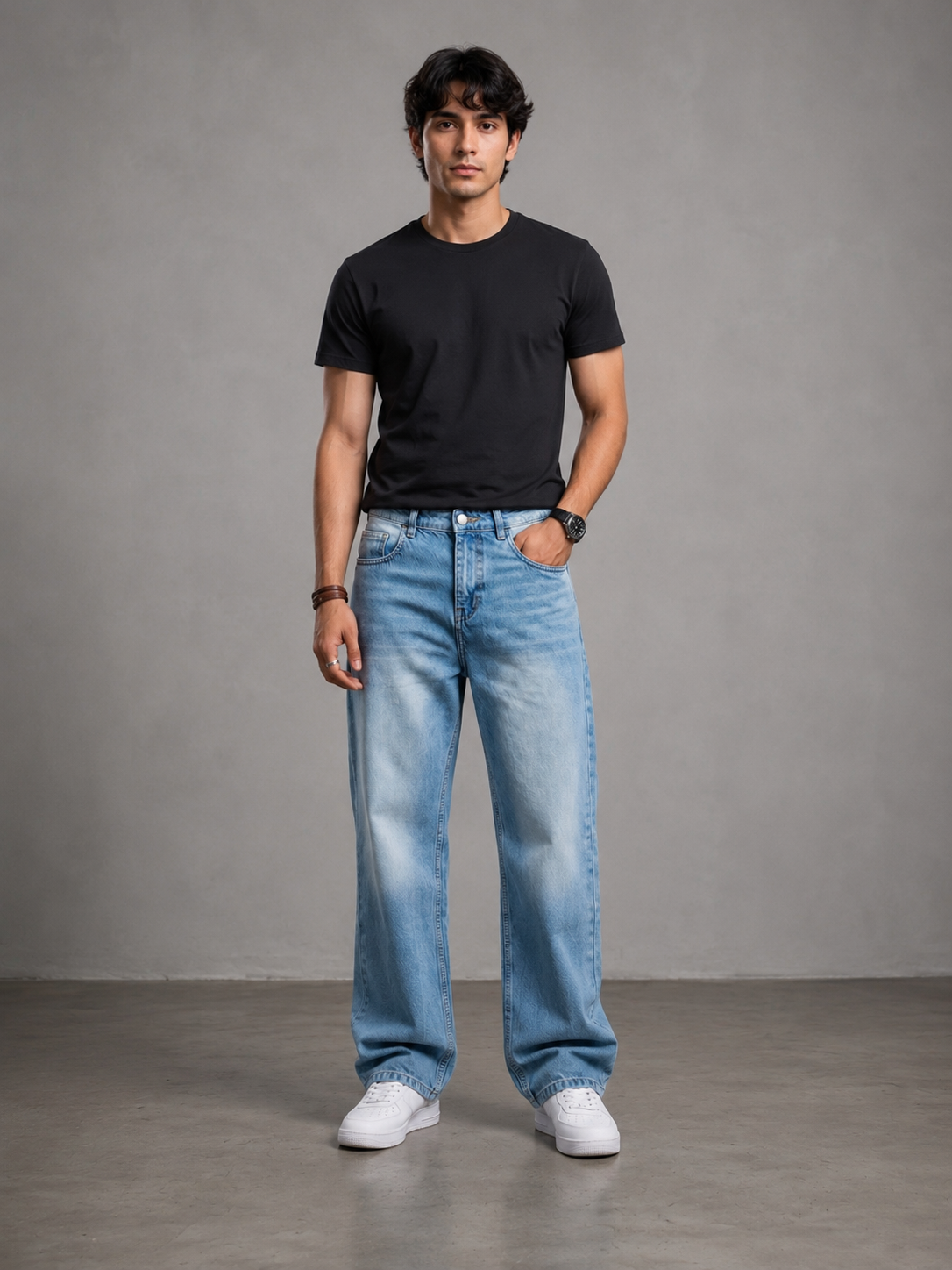 Men's Denim Ice Super Baggy Jeans