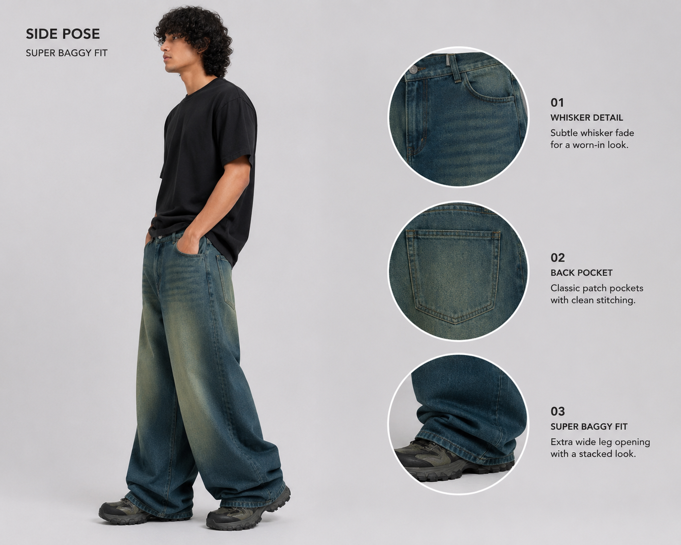 Classic Men's Super Baggy Denim Jeans