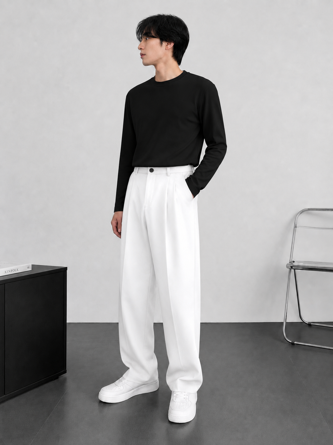 Men's Stylish And fency Platted Korean Pant