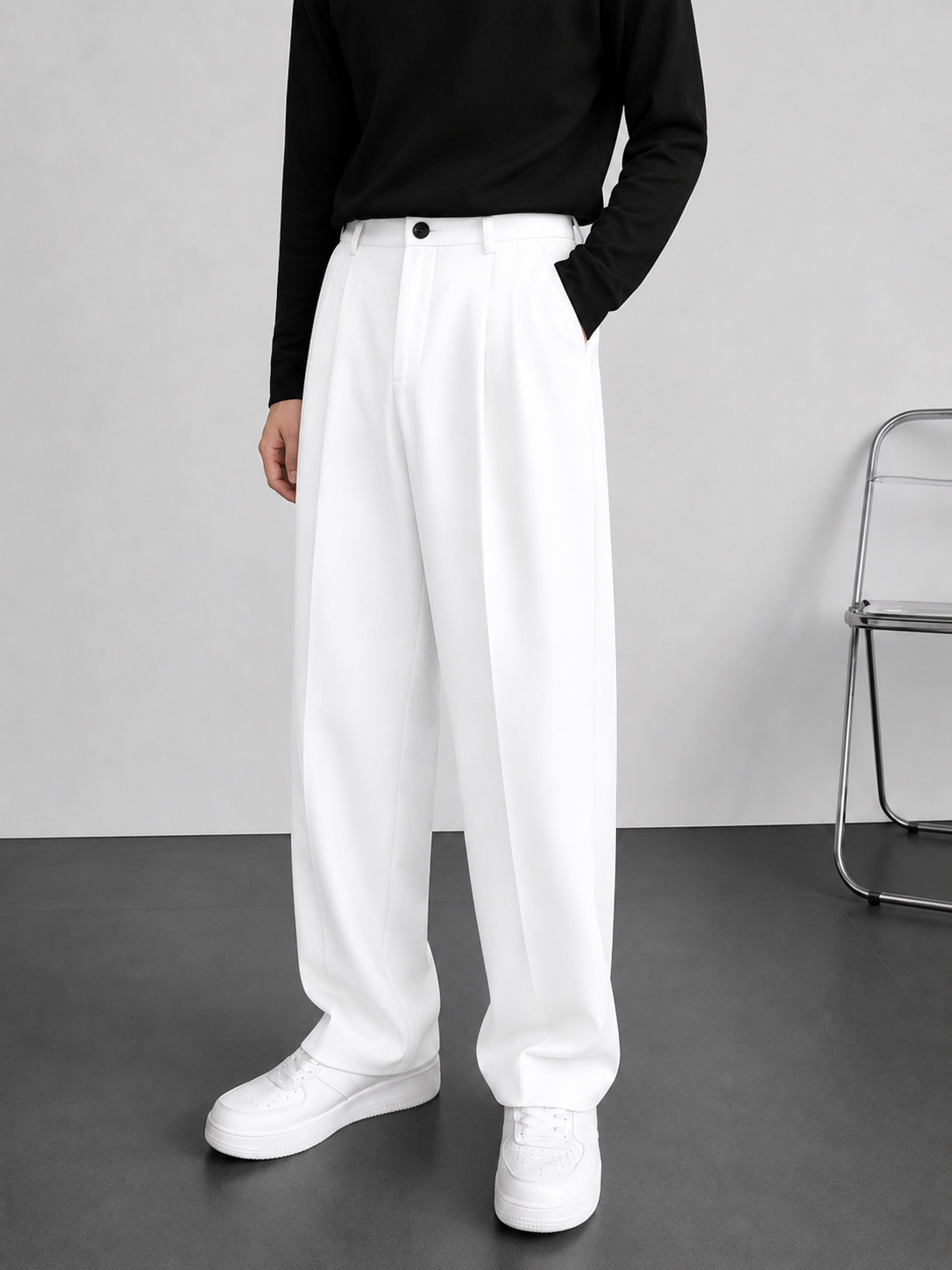 Men's Stylish And fency Platted Korean Pant
