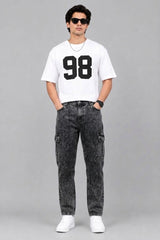 Men's Stylish 6 Pocket mom fit charcoal Denim jeans
