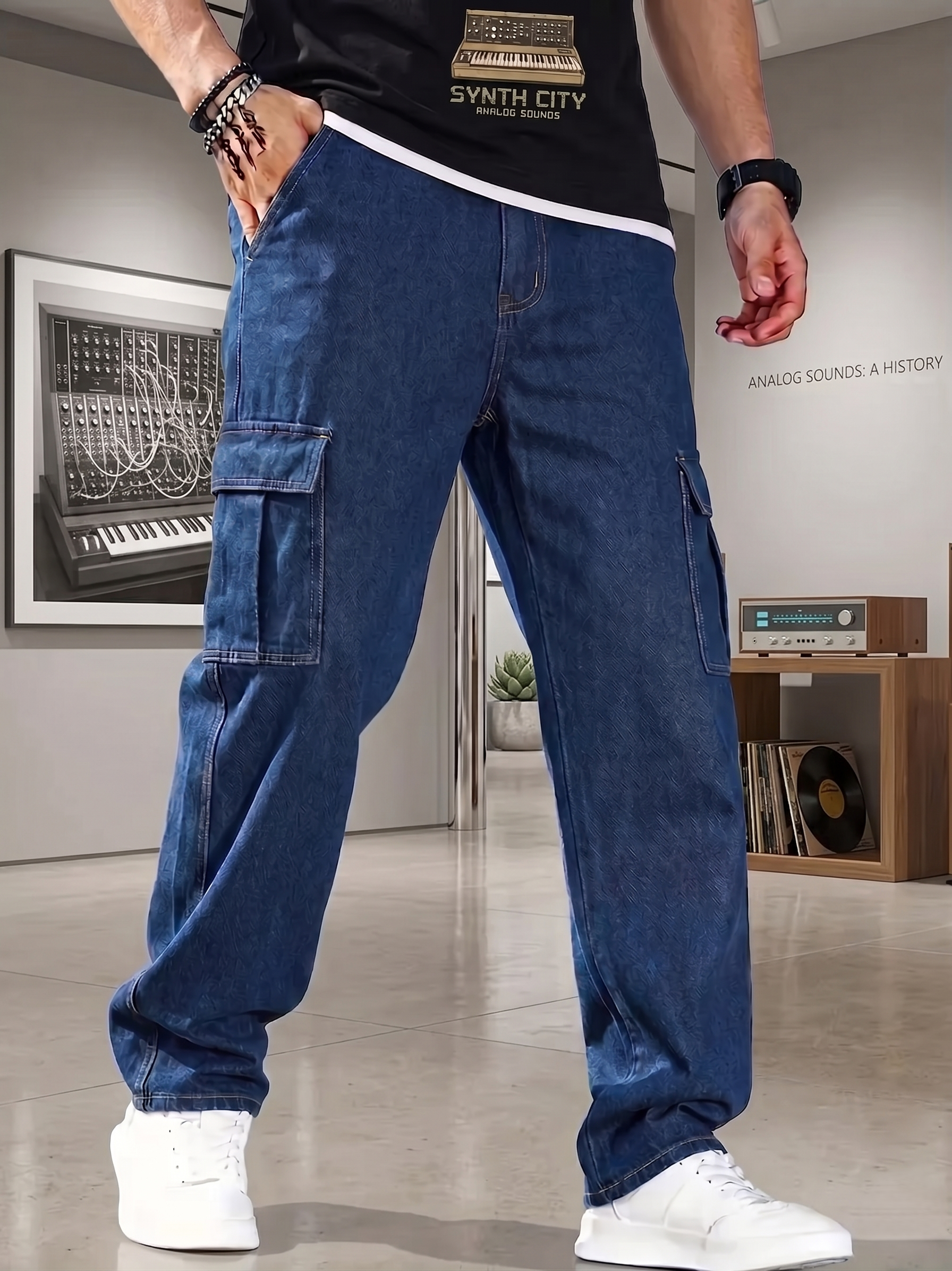Men's Stylish and fency 6 POCKET Cargo Denim jeans