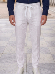 Men's Stylish White Linen Pant