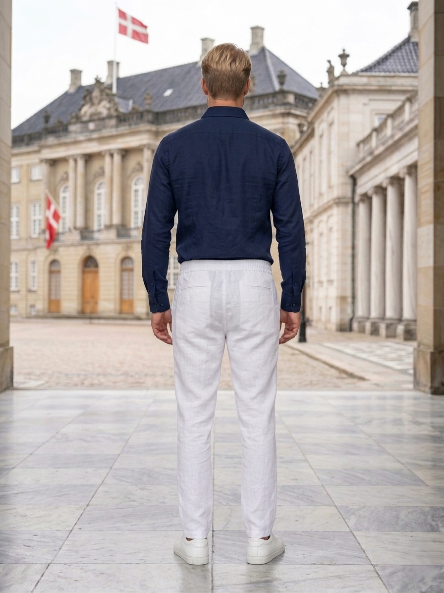 Men's Stylish White Linen Pant