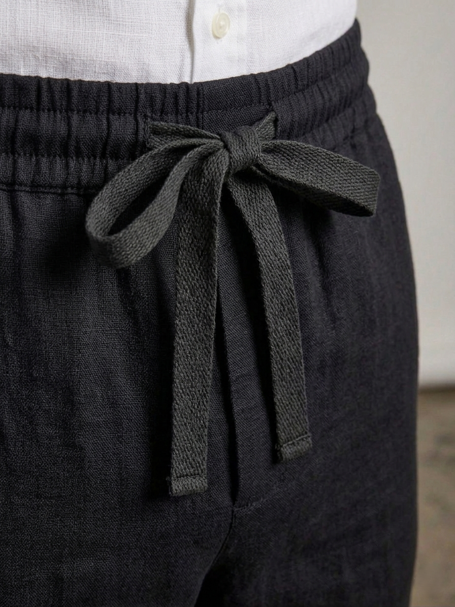 Men's Stylish Black Linen Pant
