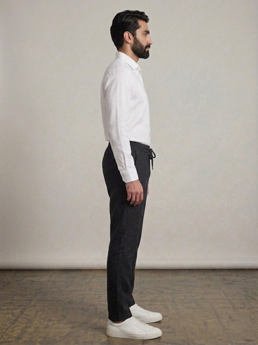 Men's Stylish Black Linen Pant